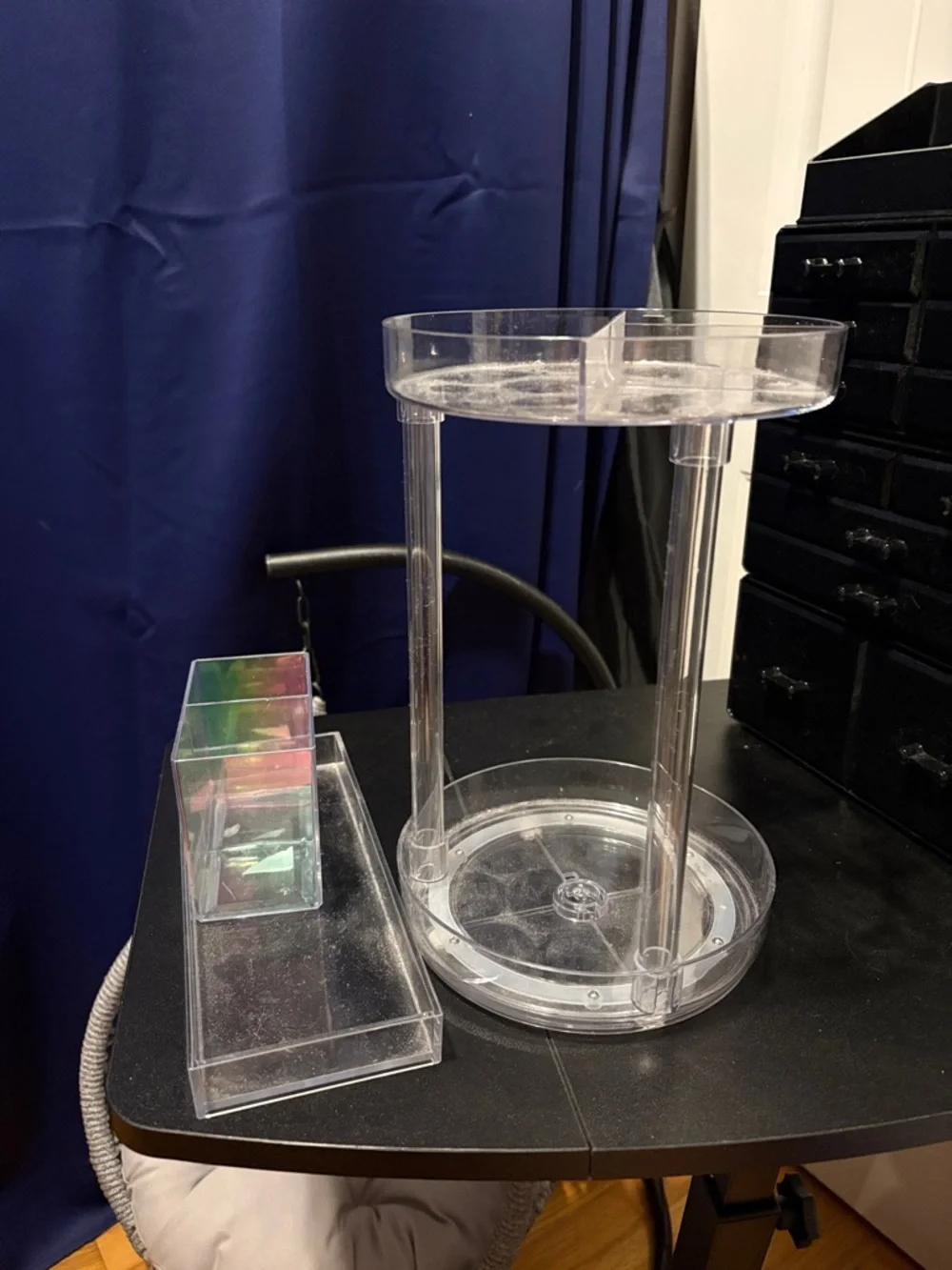 Clear Acrylic Makeup Organizer Tower - Transparent